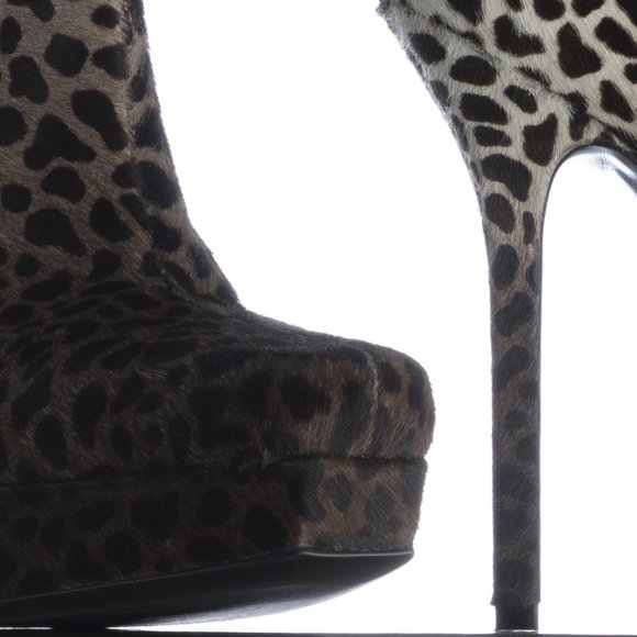 New In Box! GUCCI PONY HAIR Leopard Gradient Print Booties - Picture 8 of 12